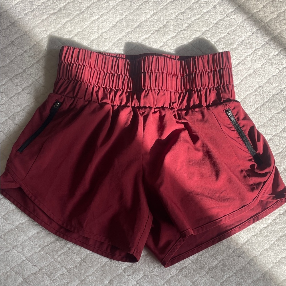 Mivei|Women's Dark Red High-Waisted Active Shorts|Small|EUC